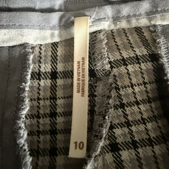 Free People Plaid Wide Leg Pants - Black and White - Picture 11 of 12